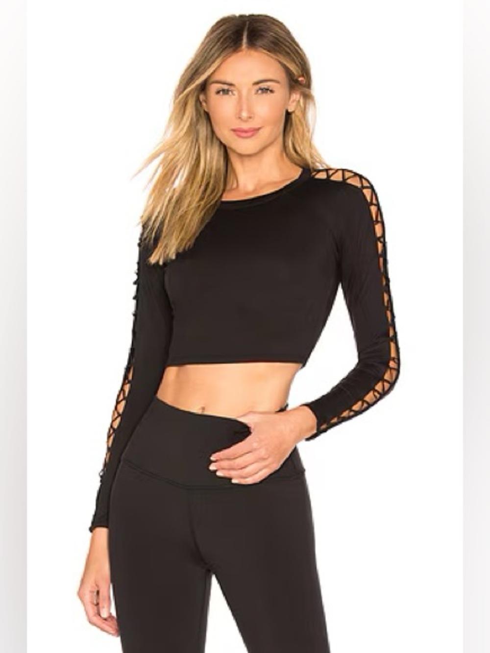 ALO High Line Long Sleeve Top in Black XS
